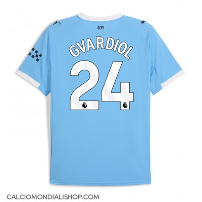 Maglie da calcio Manchester City Josko Gvardiol #24 Prima Maglia 2025-26 Manica Corta Maglie da calcio Manchester City Josko Gvardiol #24 Prima Maglia 2025-26 Manica Corta